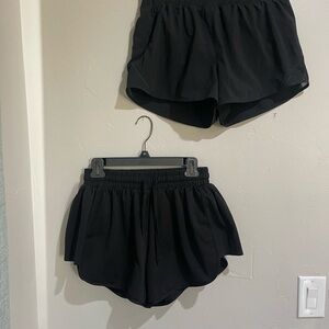 Sleek Black Women's Athletic Shorts set of 2
